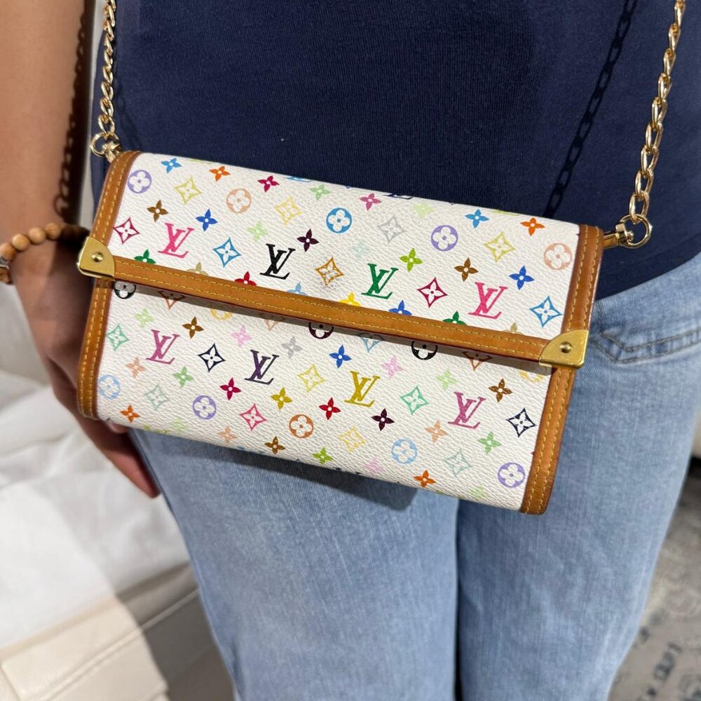 Louis Vuitton White Monogram Multicolor  Wallet